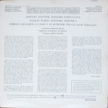 London Records CM9271 - Turina Rapsodia Sinfonica / Halffter Rap - Image 2