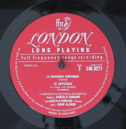 London Records CM9271 - Turina Rapsodia Sinfonica / Halffter Rap - Image 4