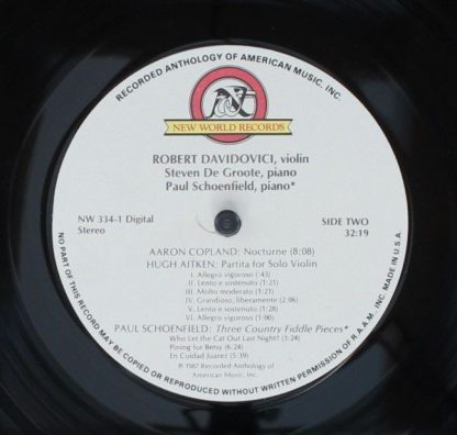 New World Records NW 334 - Works By: Hugh Aitken, Aaron Copland, - Image 3