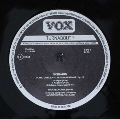 VOX/Turnabout TV 334611 - The Poem Of Ecstasy, Piano Concerto - Image 3