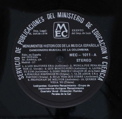 MEC MEC 1011 - El Cancionero Musical De La Colombina  (Siglo XV) - Image 3