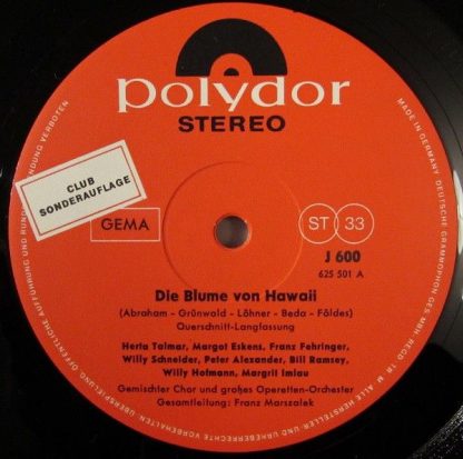 Polydor J 600 - Die Blume Von Hawaii / Maske In Blau - Image 3