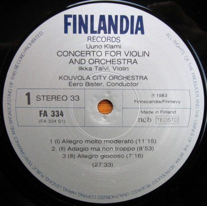 Finlandia Records FA 334 - Violin Concerto • Sea Pictures - Image 3