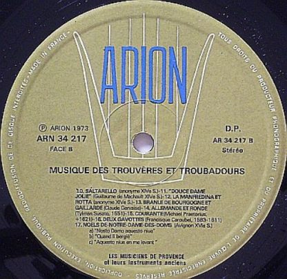 ARION ARN 34217 - Musique Des Trouvères Et Troubadours (Instrume - Image 4