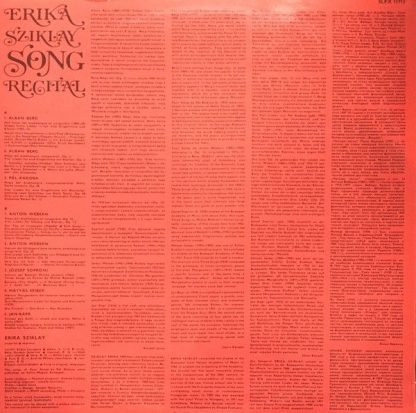 Hungaroton SLPX 11713 - Song Recital - Image 2