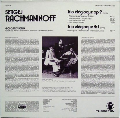 Capella (4) MTH 252 - Trio élégiaque Nr.1 - Trio élégiaque op.9 - Image 3