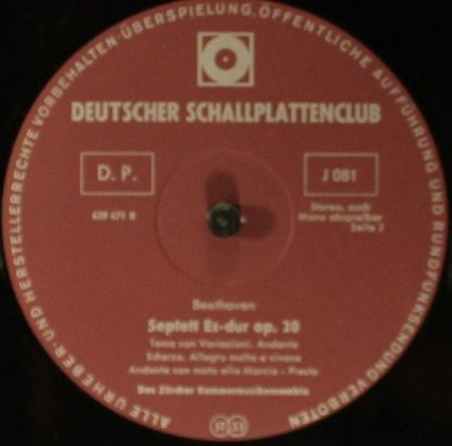 Deutscher Schallplattenclub J 081 - Septett In Es~Dur Op.20 - Image 4