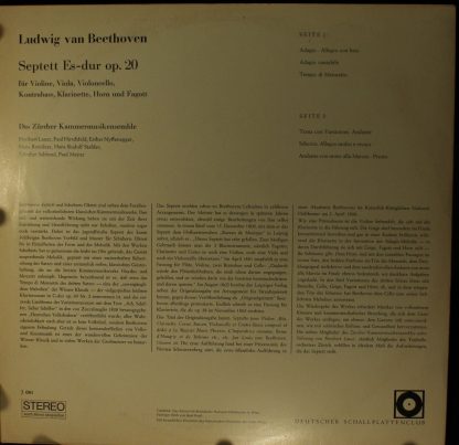 Deutscher Schallplattenclub J 081 - Septett In Es~Dur Op.20 - Image 2