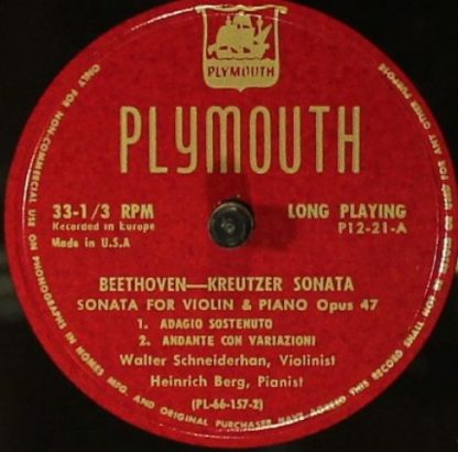 Plymouth P12-21 - Kreutzer Sonata - Sonata For Violin And Piano - Image 3