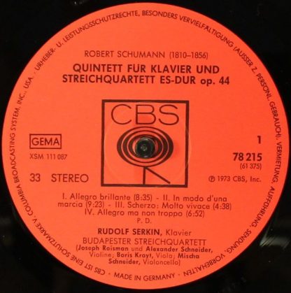 CBS 78215 - Quintett Für Klavier Und Streichquartett / Trio Für - Image 5