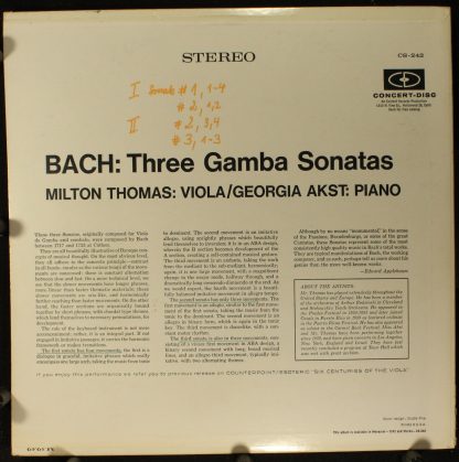 Concert-Disc CS-242 - Three Gamba Sonatas - Image 2