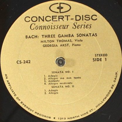 Concert-Disc CS-242 - Three Gamba Sonatas - Image 3