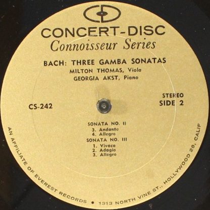 Concert-Disc CS-242 - Three Gamba Sonatas - Image 4