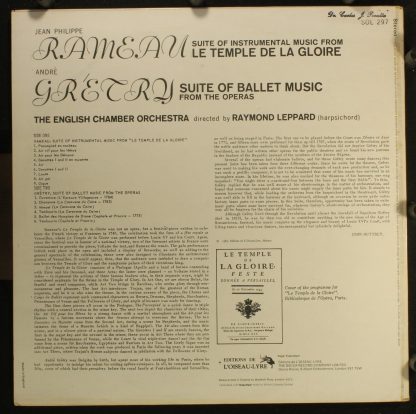 L'Oiseau-Lyre SOL 297 - Rameau: Le Temple De La Gloire / Gretry: - Image 2