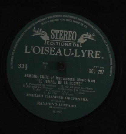 L'Oiseau-Lyre SOL 297 - Rameau: Le Temple De La Gloire / Gretry: - Image 3