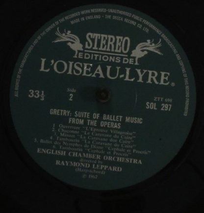 L'Oiseau-Lyre SOL 297 - Rameau: Le Temple De La Gloire / Gretry: - Image 4