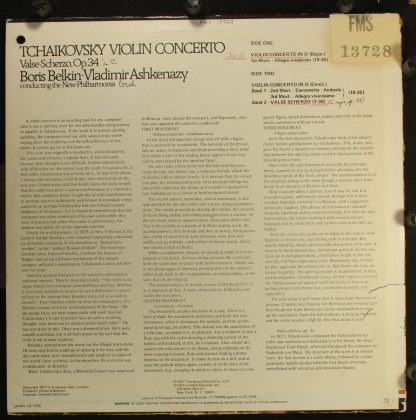 London Records CS 7076 - Violin Concerto / Valse-Scherzo - Image 2