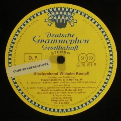 Deutsche Grammophon G 76 191 - Klavierabend - Image 4