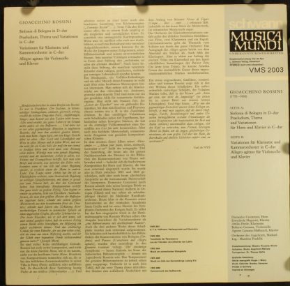 Schwann Musica Mundi VMS 2003 - Rossini - Image 2