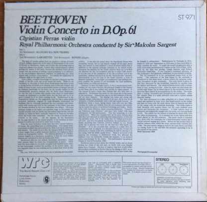EMI ST 971 - Violin Concert In D, Op, 61 - Image 2