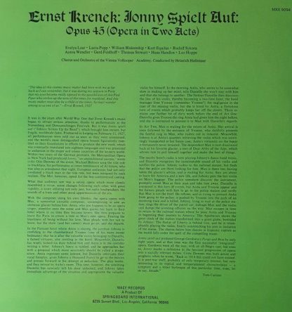 Mace Records MXX 9094 - Jonny Spielt Auf - Opus 45 (Opera in Two - Image 2