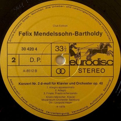 Eurodisc 30 420 4 - Klavierkonzerte Nr. 1 G-moll Op. 25 & Nr. 2 - Image 4