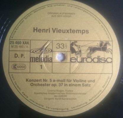 Eurodisc 25 460 XAK - 5. Violinkonzert - Concerto For Violin And - Image 3