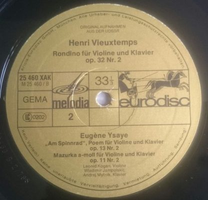 Eurodisc 25 460 XAK - 5. Violinkonzert - Concerto For Violin And - Image 4