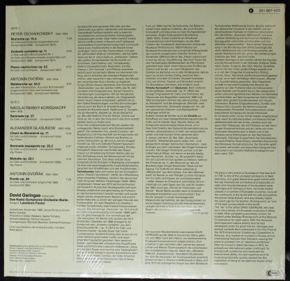Eurodisc 201 867-366 - Berühmte Celloromanzen - Romances For Cel - Image 2
