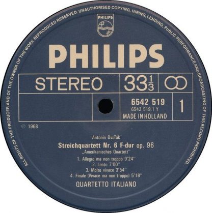 Philips 6542 519 - String Quartet, Op. 96 "American" - Sonata Fo - Image 3