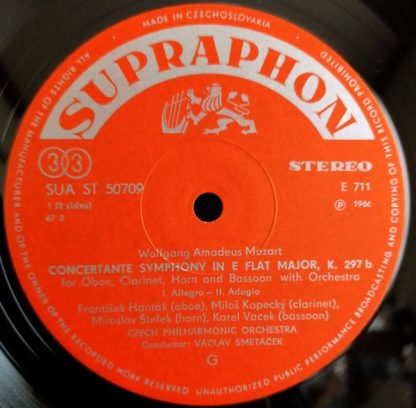 Supraphon SUA ST 50709 - Concertante Symphony KV 297b / French H - Image 3