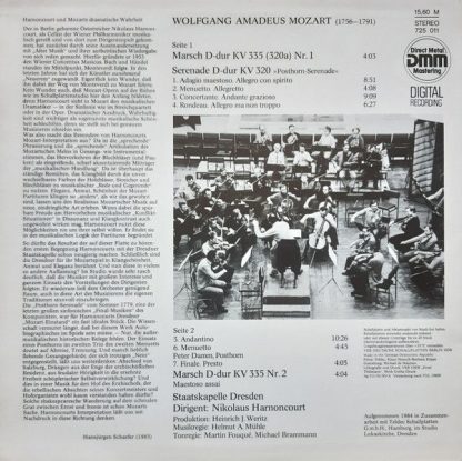 Eterna 7 25 011 - Harnoncourt Dirigiert Mozart: Posthorn Serenad - Image 2