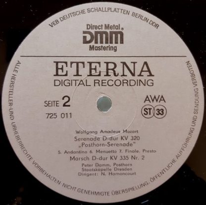Eterna 7 25 011 - Harnoncourt Dirigiert Mozart: Posthorn Serenad - Image 4