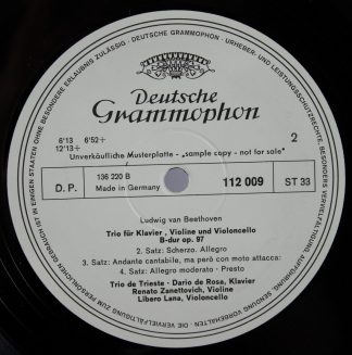 Deutsche Grammophon 112 009 - Trio Für Klavier, Violine, Violonc