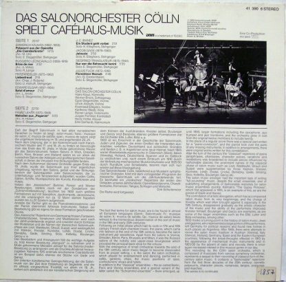 Deutsche Harmonia Mundi 1C 067 1999471 - Das Salonorchester Cöll - Image 2