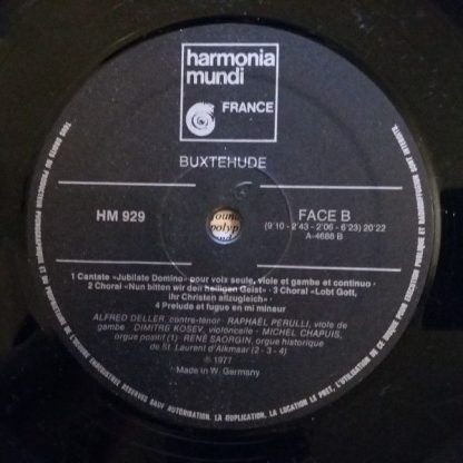 Harmonia Mundi HM 929 - Cantates - Préludes Et Fugues (Cantate « - Image 4