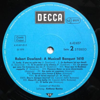DECCA 6.42 657 AW - A Musicall Banquet 1610 - Image 4