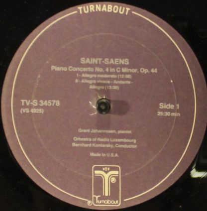 Turnabout TV-S 34578 - Saint-Saëns Piano Concerto No. 4,  Violin - Image 3
