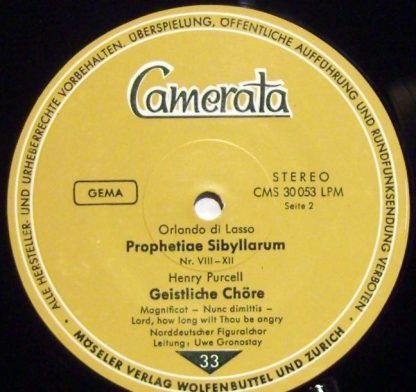 Camerata (2) CMS 30053 LPM - Orlando Di Lasso "Prophetiae Sibyll - Image 3