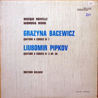 Harmonia Mundi HMO 30.708 - Quatuor A Cordes N° 7 / Quatuor A Co