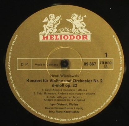 HELIODOR 89 867 - Violinkonzert Nr. 2 D-moll / Cellokonzert Nr. - Image 3