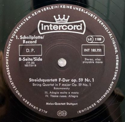 Intercord INT 185.751 - Die Mittleren Streichquartette Op. 59 Nr - Image 5