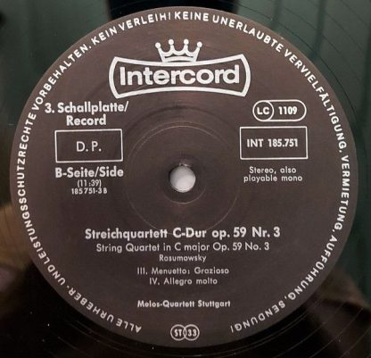 Intercord INT 185.751 - Die Mittleren Streichquartette Op. 59 Nr - Image 9