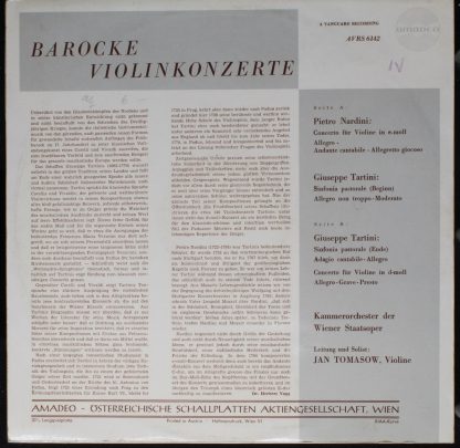 Amadeo AVRS 6142 - Barocke Violinkonzerte Von Nardini Und Tartin - Image 2