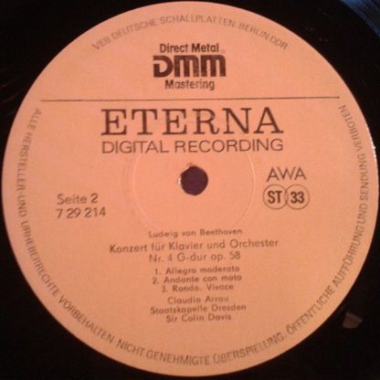 Eterna 7 29 214 - Klavierkonzerte Nr. 2 B-dur Op. 19 / Nr. 4 G-d - Image 3