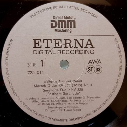 Eterna 7 25 011 - Harnoncourt Dirigiert Mozart: Posthorn Serenad - Image 3