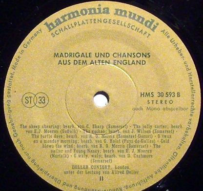 Harmonia Mundi HMS 30 593 - Madrigals & English Songs - Image 3