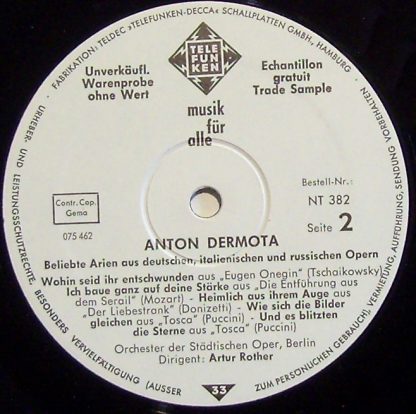 Telefunken NT 382 - Beliebte Arien Aus Deutschen, Italienischen - Image 3