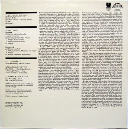 Supraphon 1110 2750 - Glazunov, Koncert Pro Saxofon; Fried, Konc - Image 2
