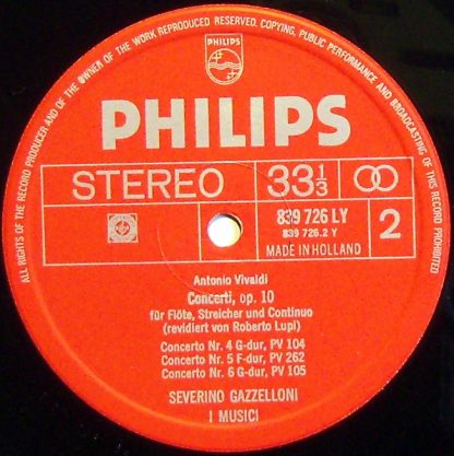 Philips 839.726 - Complete Flute Concertos Op. 10 - Image 3